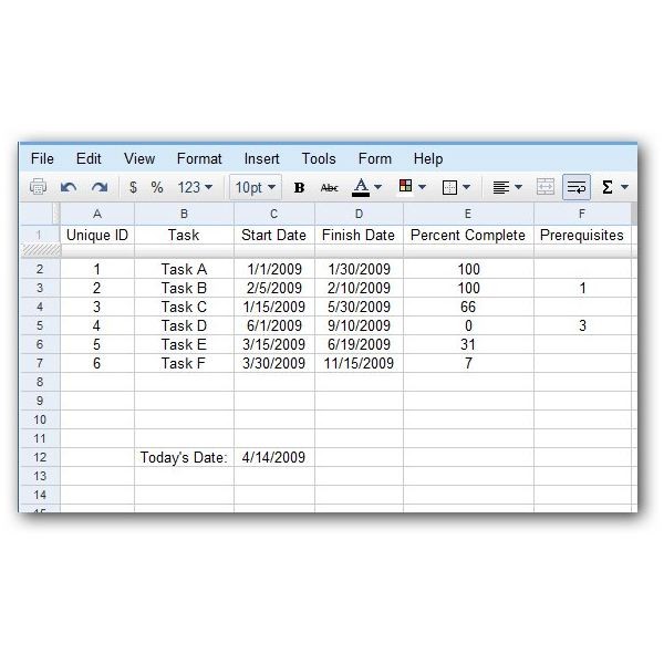 How To Create A Gantt Chart In Google Docs Spreadsheet ARCHIVED