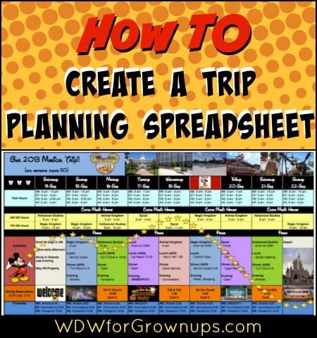 How To Create A Trip Planning Spreadsheet Document Disney Planner