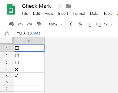 How To Insert Check Box Tick Mark In Google Sheets Document