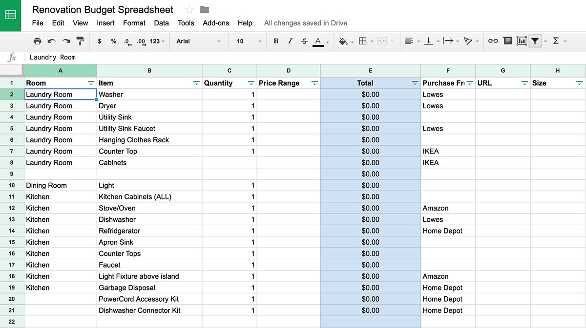 How To Plan A DIY Home Renovation Budget Spreadsheet Document