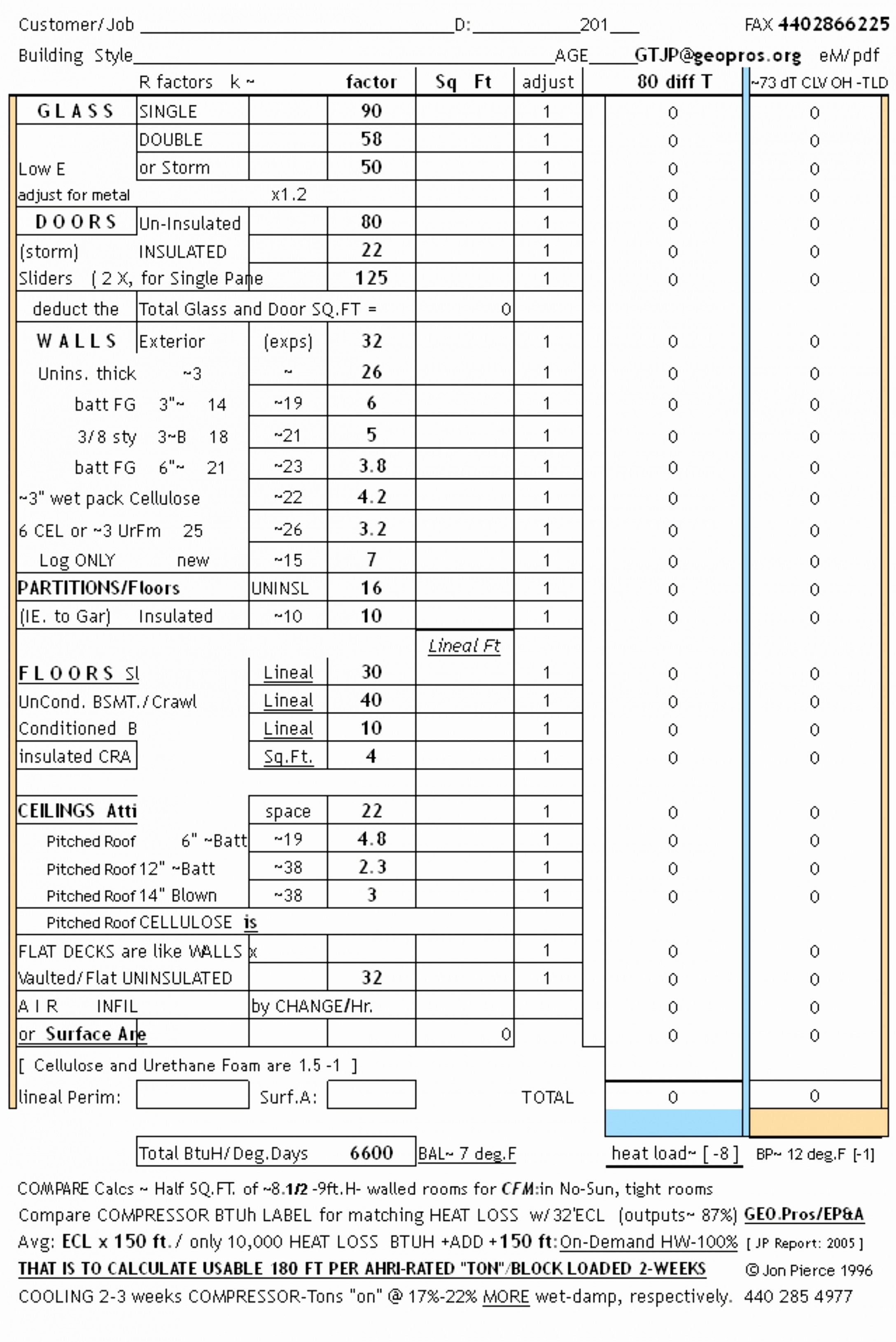 Hvac Load Calculation Spreadsheet As Inventory Document Calculator