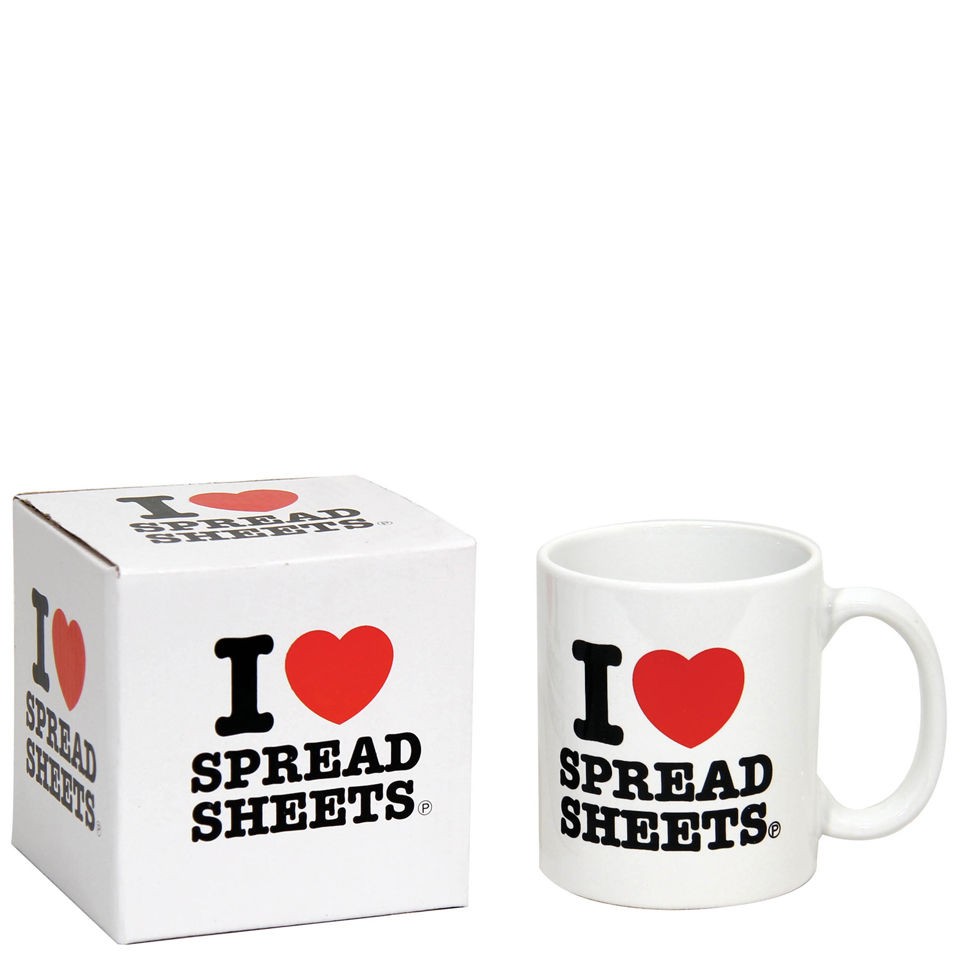 I Love Spreadsheets Mug IWOOT Document Heart