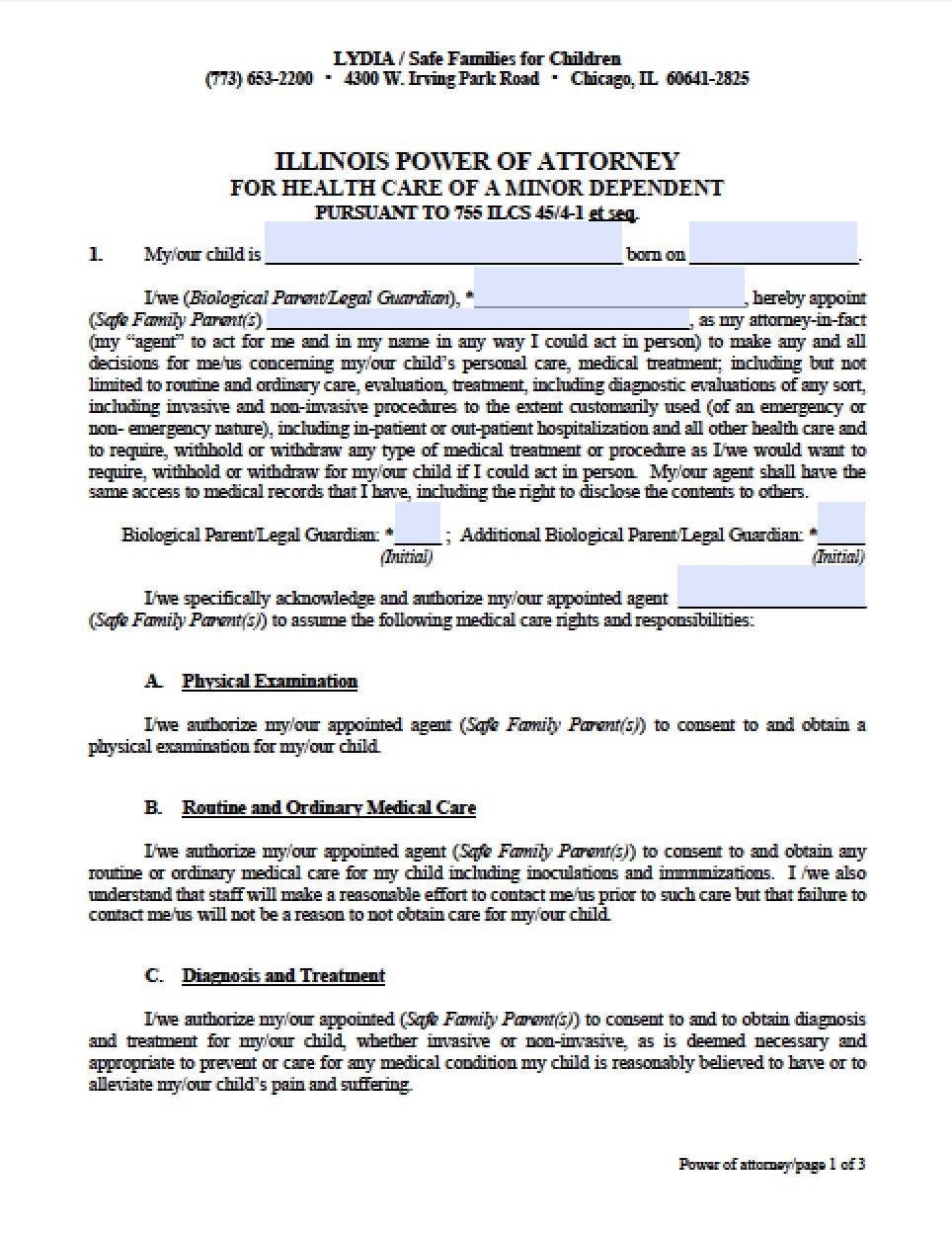 Illinois Limited Special Power Of Attorney Form Document Free