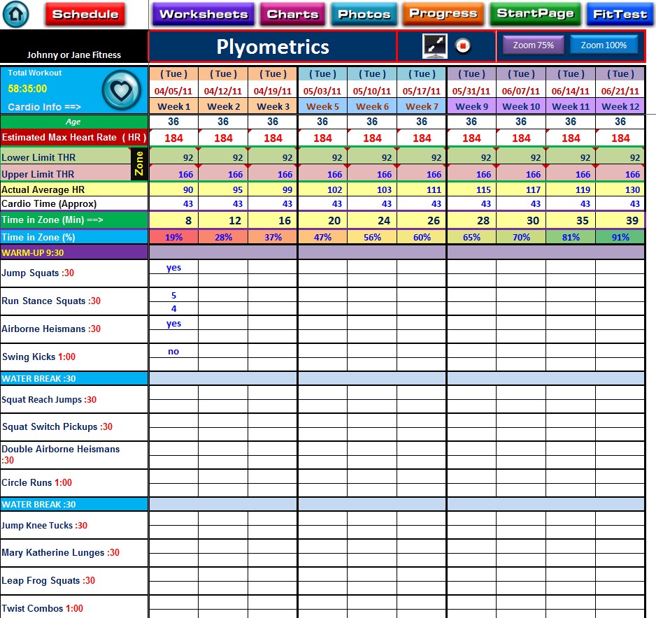Image Detail For P90x Plyometrics Workout Log Sheet Health Document Worksheet