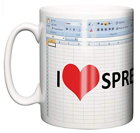 Image Is Everything IiE I Love Heart Spreadsheets Cool Funny Document Mug