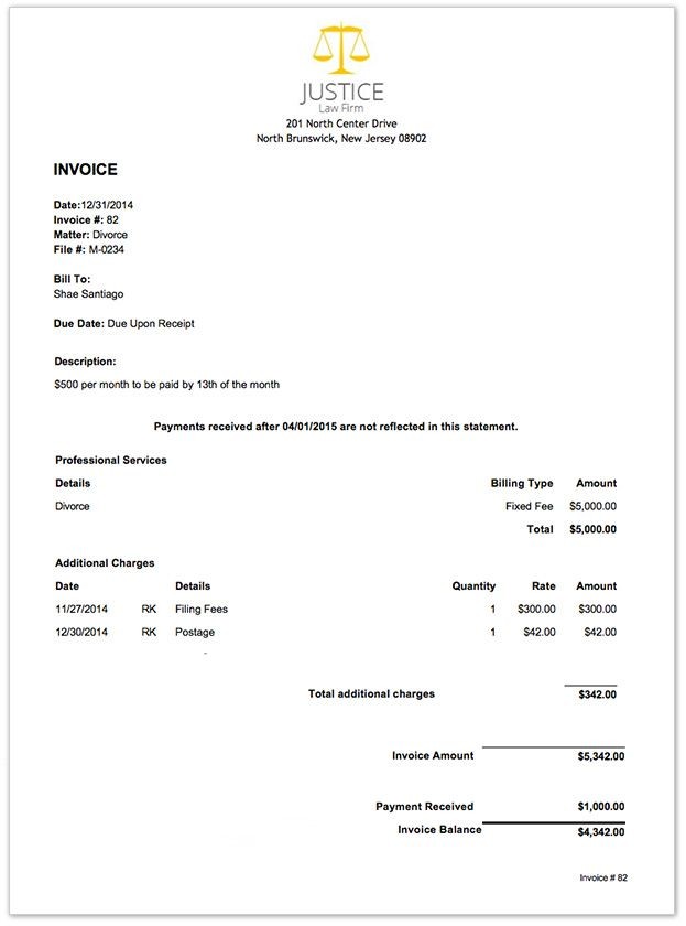 Image Result For Lawyer Invoice Invoices Pinterest Document Template