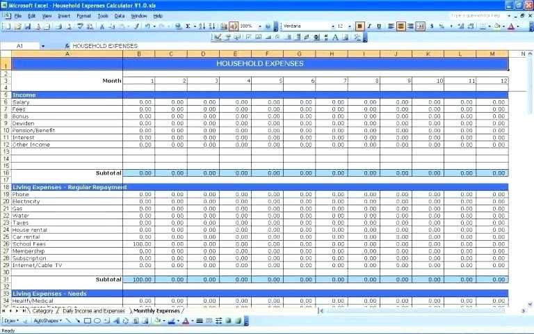 Income And Expenses Spreadsheet Small Business Unique Excel Document Template For
