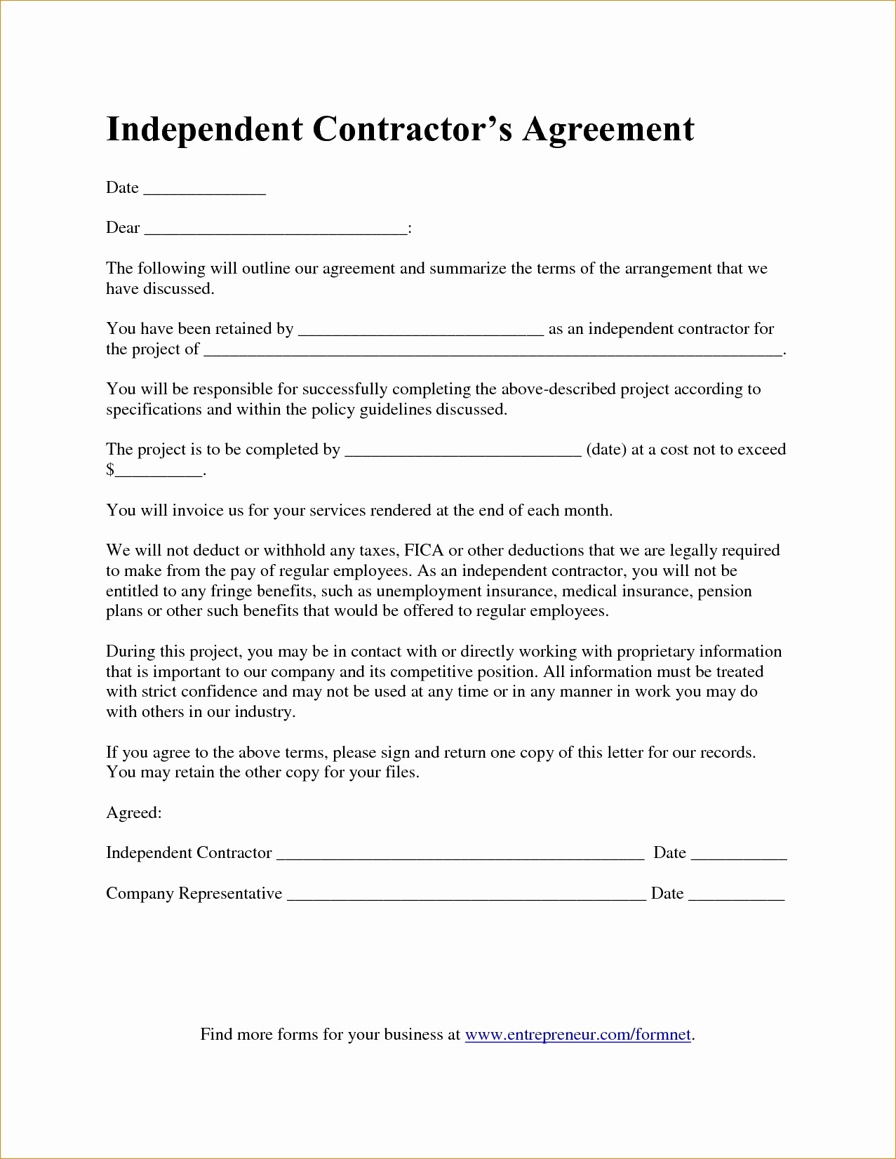 Independent Contractor Agreement For Programming Services Awesome 50