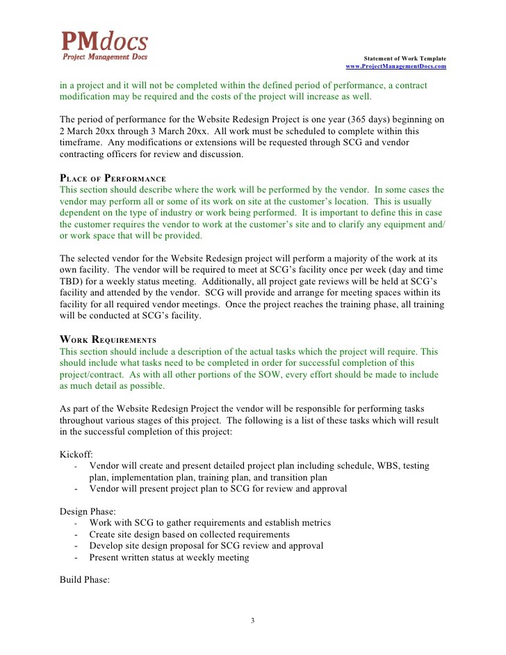 INK Statement Of Work Template Document Website Design