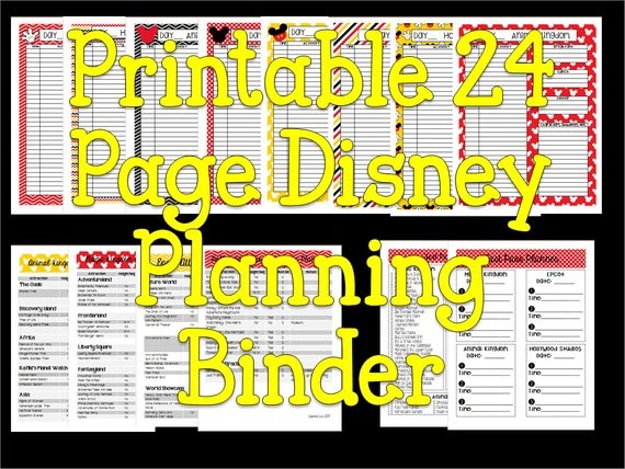 Instant Download Printable Disney Planning Binder Etsy Document