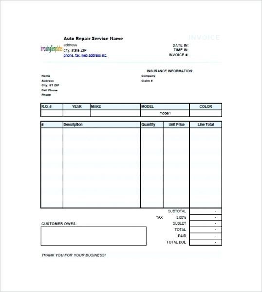 Insurance Invoice Template Free
