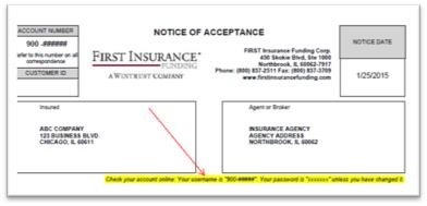 Insured Login Instructions First Insurance Funding Document