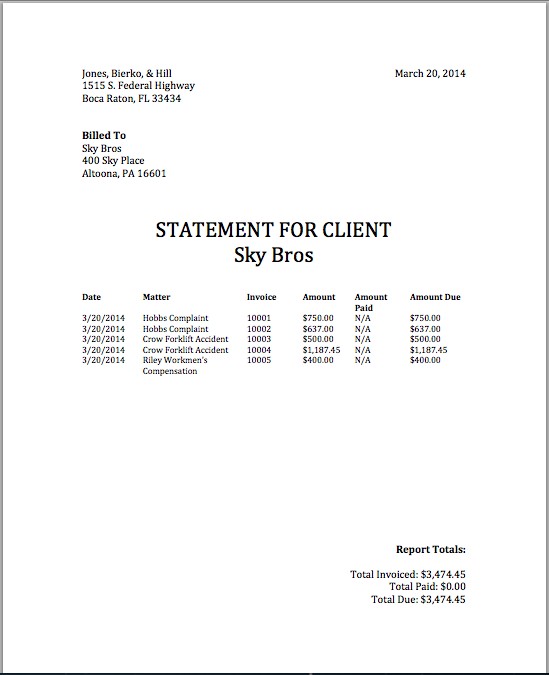 Introducing The Statement Report A New Rocket Matter Legal Billing Document Attorney