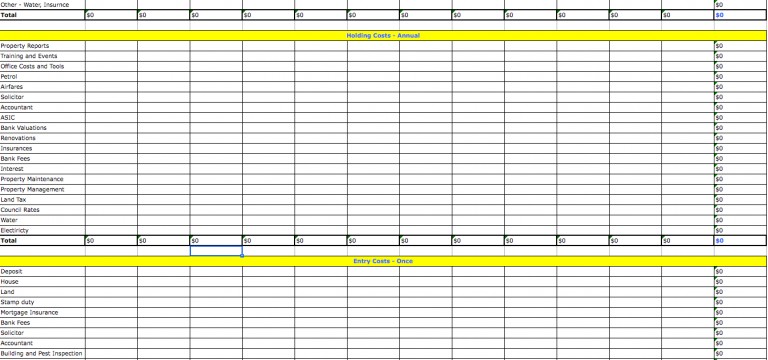 Investment Property Spreadsheet For Tax Document Return