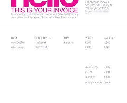 Invoice Like A Pro Design Examples And Best Practices Business Document Freelance Designer Template