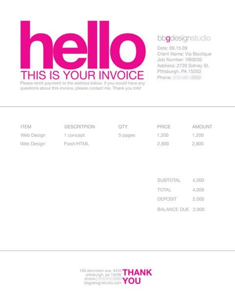 Invoice Like A Pro Design Examples And Best Practices Business Document Freelance Designer Template