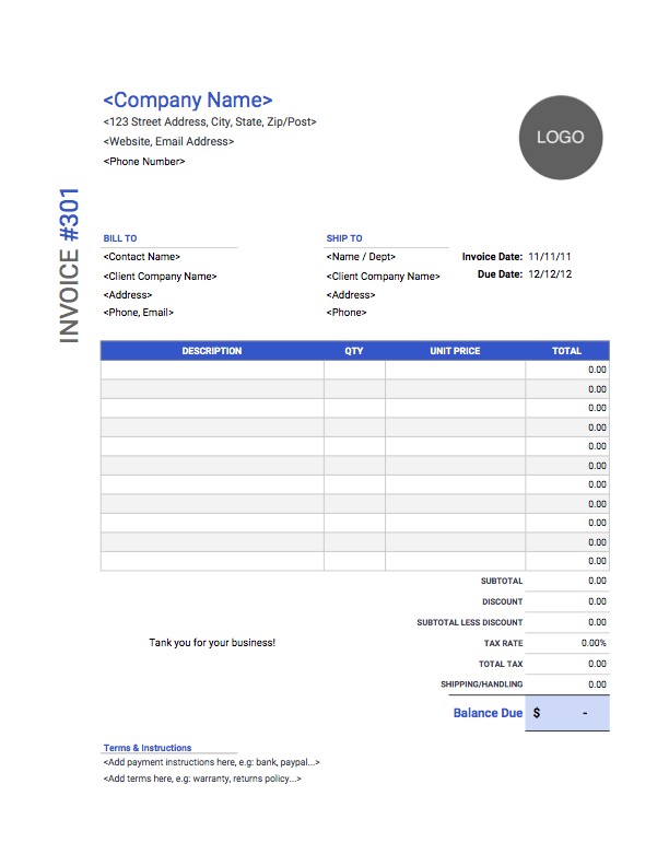 Invoice Template Free And Fully Customizable Online Templates Document