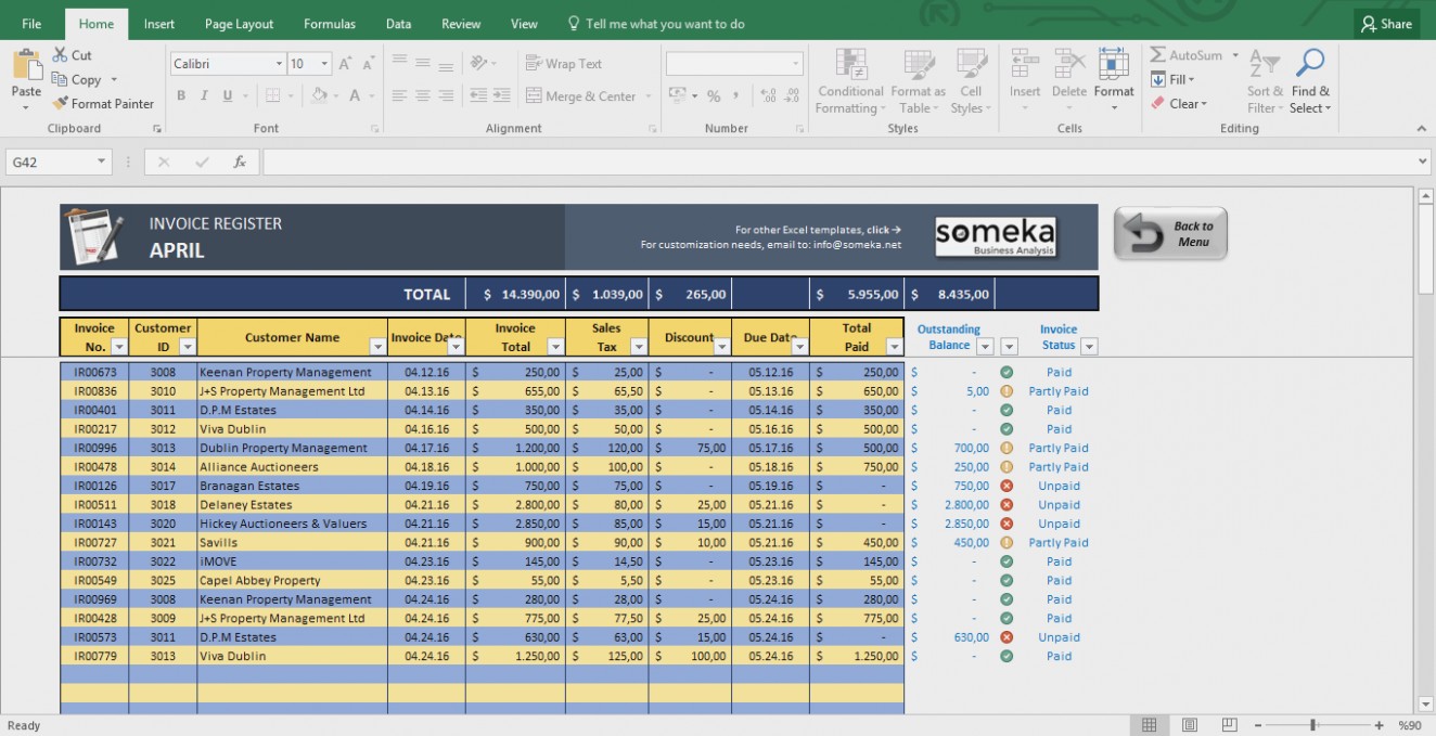 Invoice Tracker Free Excel Template For Small Business Document Tracking Spreadsheet