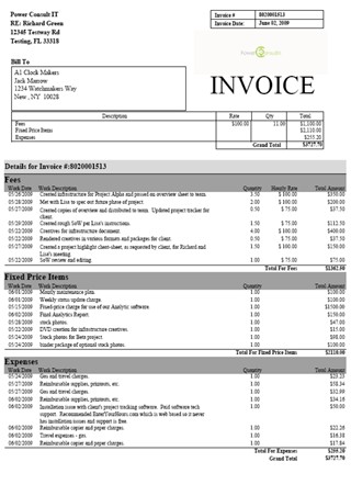 Invoicing And Accounting The Center Invoices Document Sample Invoice For