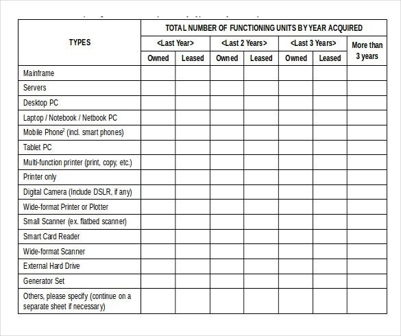 IT Inventory Template 15 Free Word Excel Documents Download Document Computer Equipment