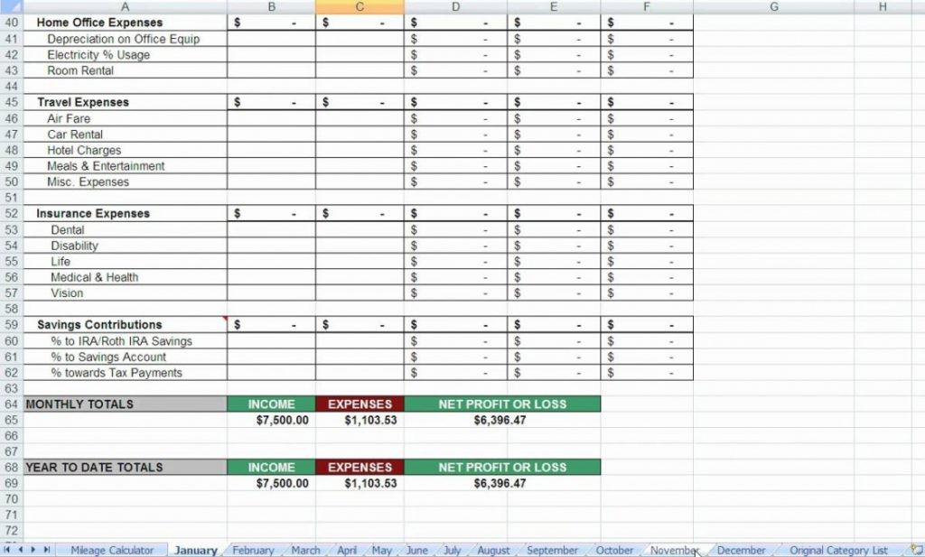 Itemized Deductions Spreadsheet Picture Of Tax Expense Document