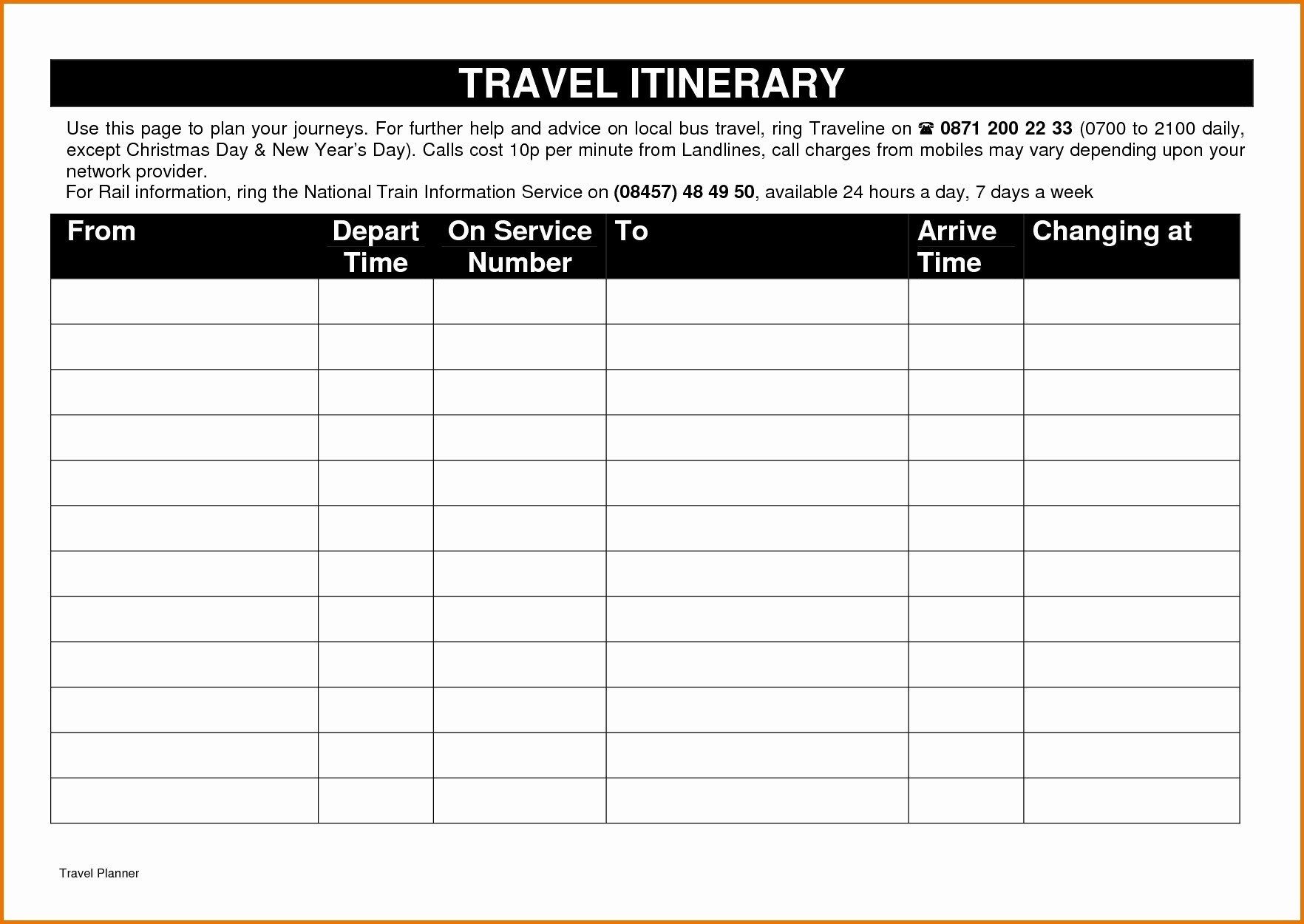 Itinerary Template Google Doc Business Plan Document Travel Docs