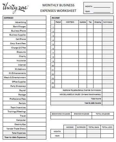 Keep Track Of Your 31 Monthly Business S With This Work Sheet Document