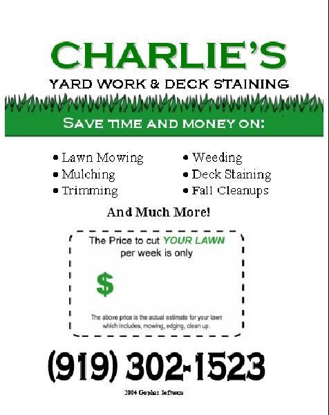 Lawn Care Flyer Free Template The Year Reed And I Married 1985 Document Advertising