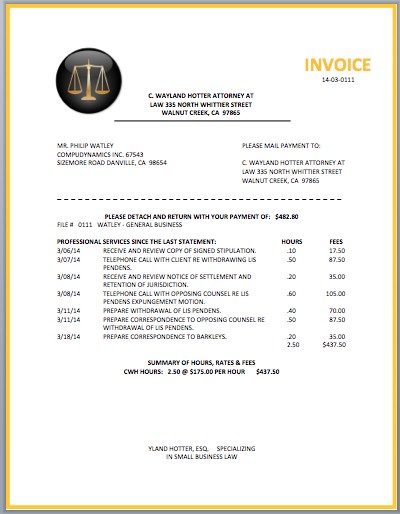Legal Attorney Invoice Template Pinterest