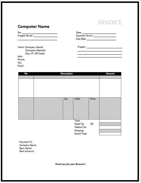 Legal Invoice Template Invoic Bill Of Service Document Sample For