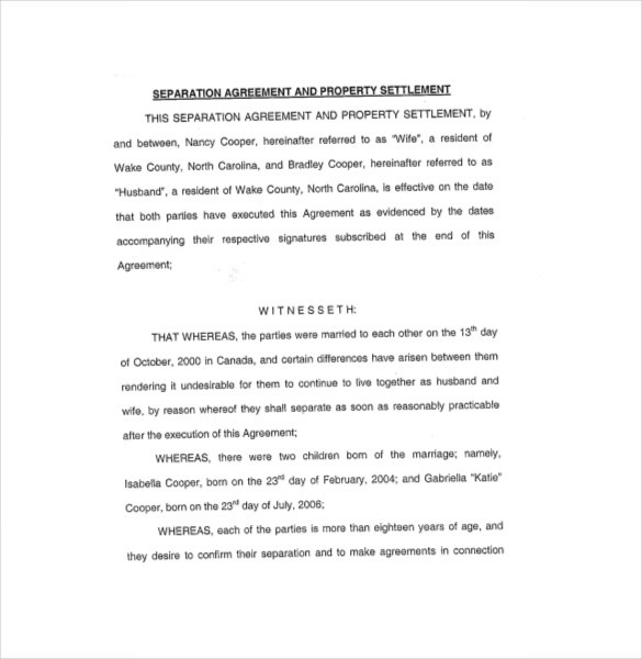 Legal Separation Letter Template Agreement 13 Document Sample Of For