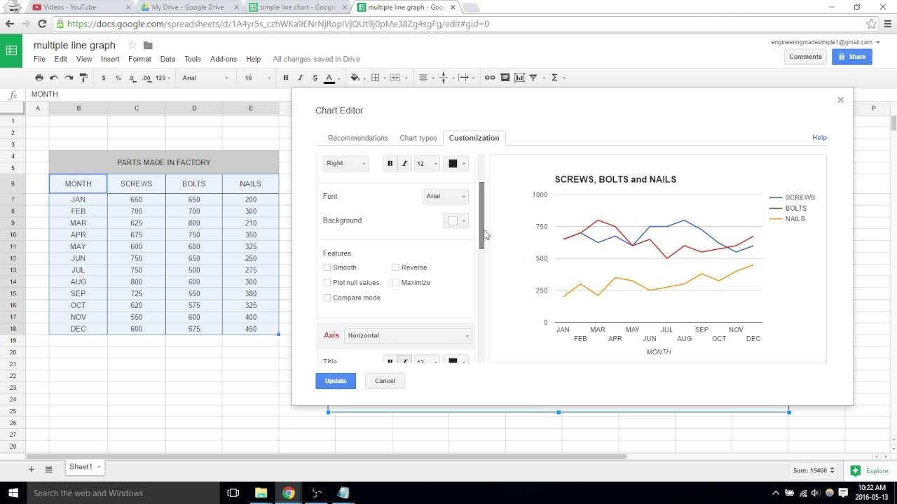 Line Graph Multiple Lines Google Sheets Video 22 YouTube Document