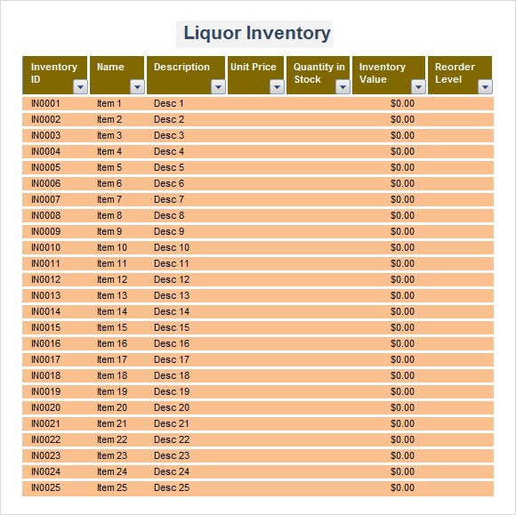 Liquor Inventory Template 8 Download Free Documents In PDF Excel Document Store
