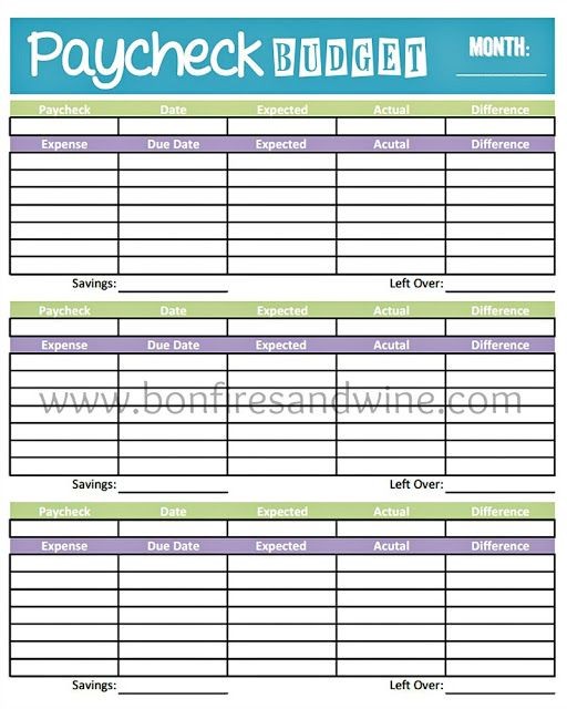Livin Paycheck To Free Printable Budget Form Document Spreadsheet