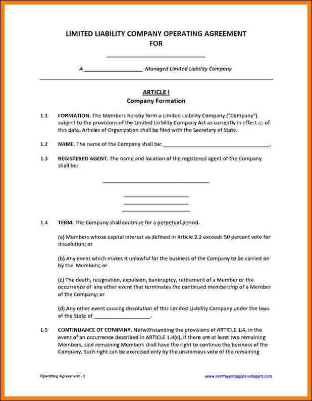 Llc Partnership Agreement Template Gtld World Congress Document Sample