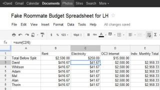Manage Roommate Logistics With Shared Google Documents And Calendars Document Expense Spreadsheet
