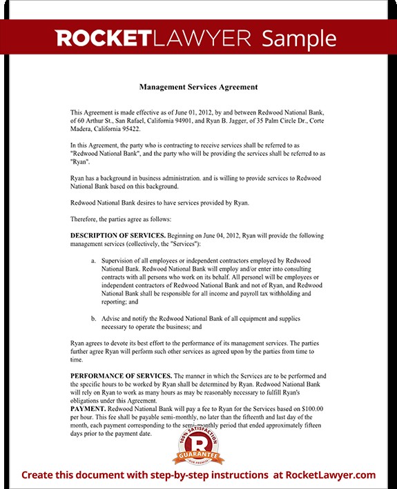 Managed Service Contract Template Document Agreement