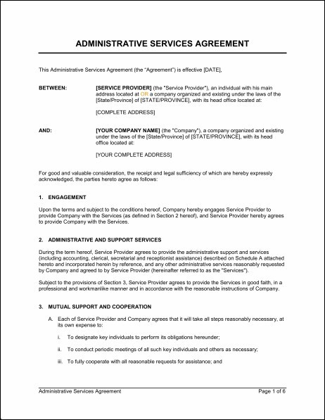 Managed Service Provider Agreement Example Services Document Contract