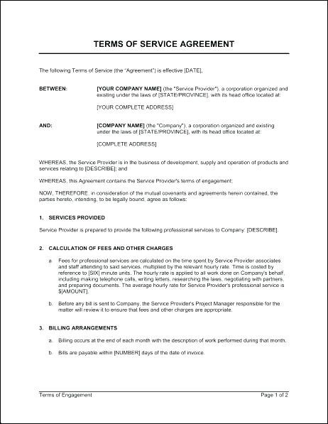 Managed Service Provider Contract Template Printable Document