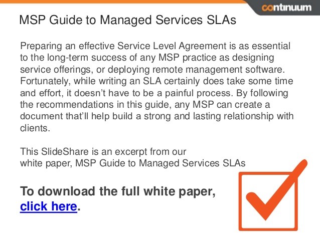 Managed Services Agreement Lofts At Cherokee Studios Document Msp Sla Template