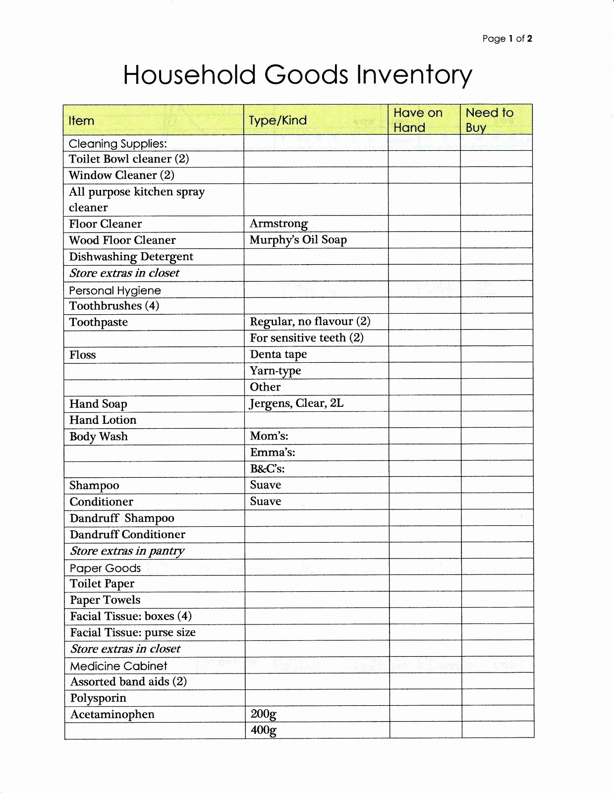 Master Pantry Inventory List Awesome