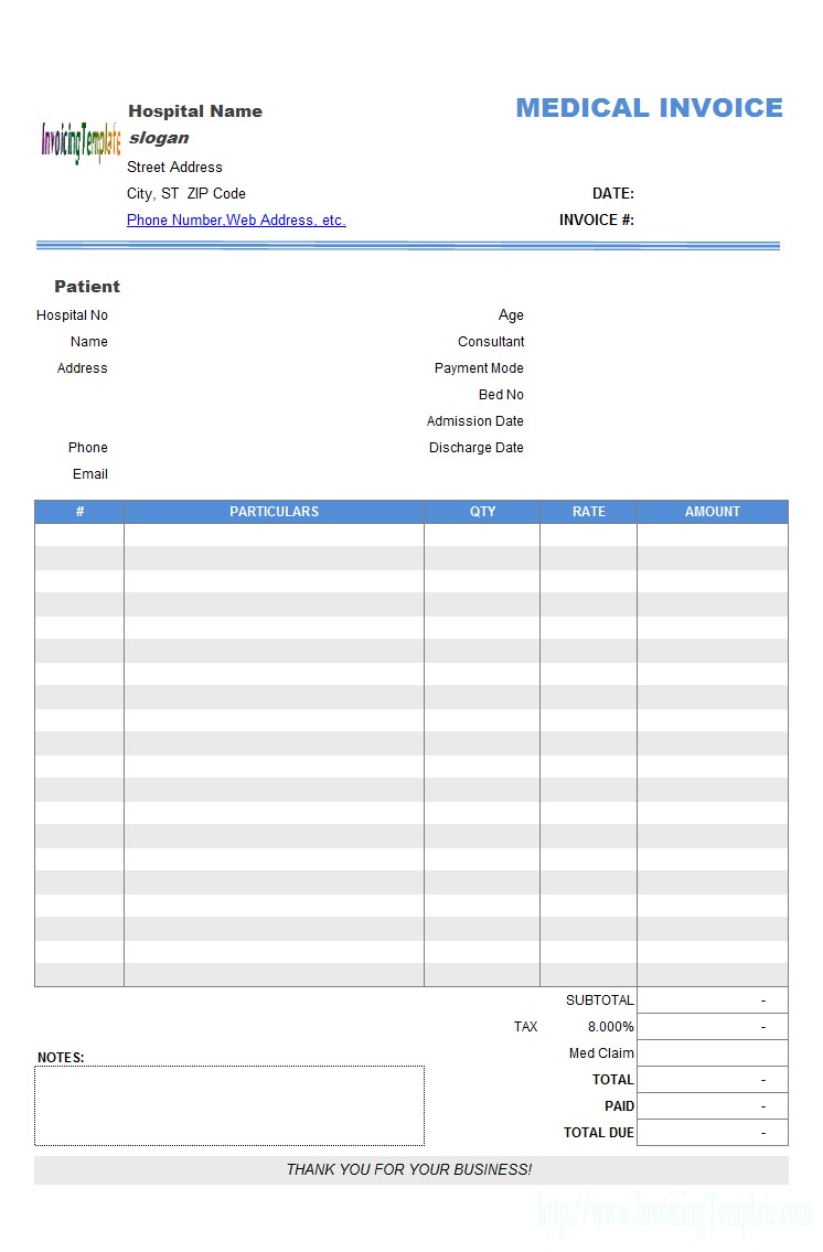 Medical Billing Format Document Excel Expense