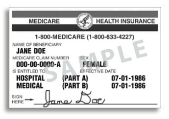 Medical Care Card USA Sample JPG Document