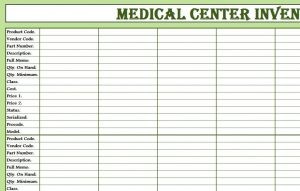 Medical Supply Inventory Template Charlotte Clergy Coalition Document Sheet