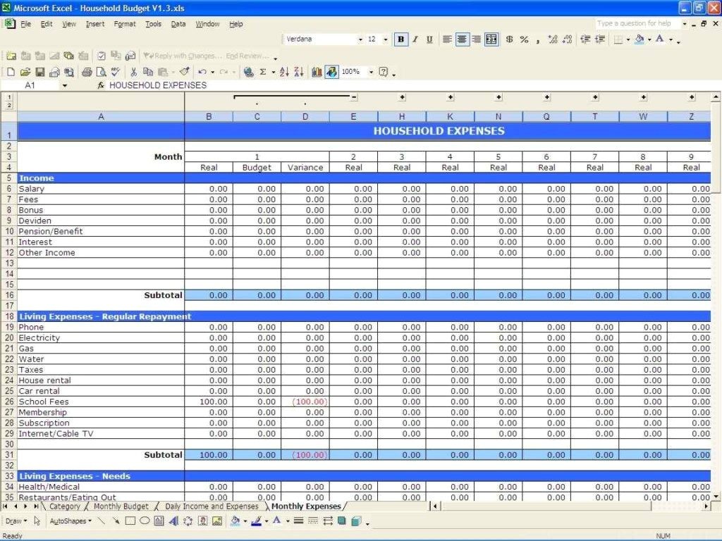 Microsoft Excel Spreadsheet Formulas Income And Expenditure Template Document Expenses For Small
