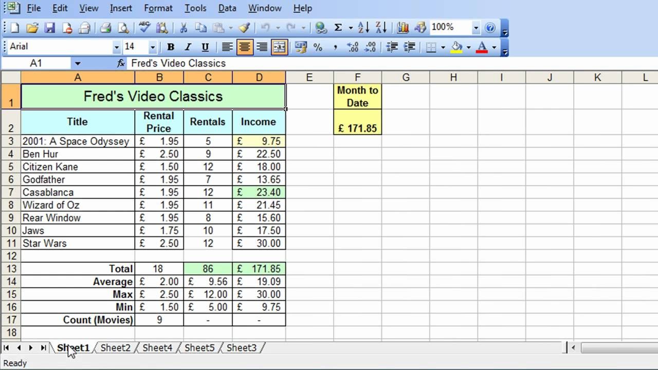 Microsoft Excel Tutorial For Beginners 31 Worksheets Pt 1 Document Ms Worksheet