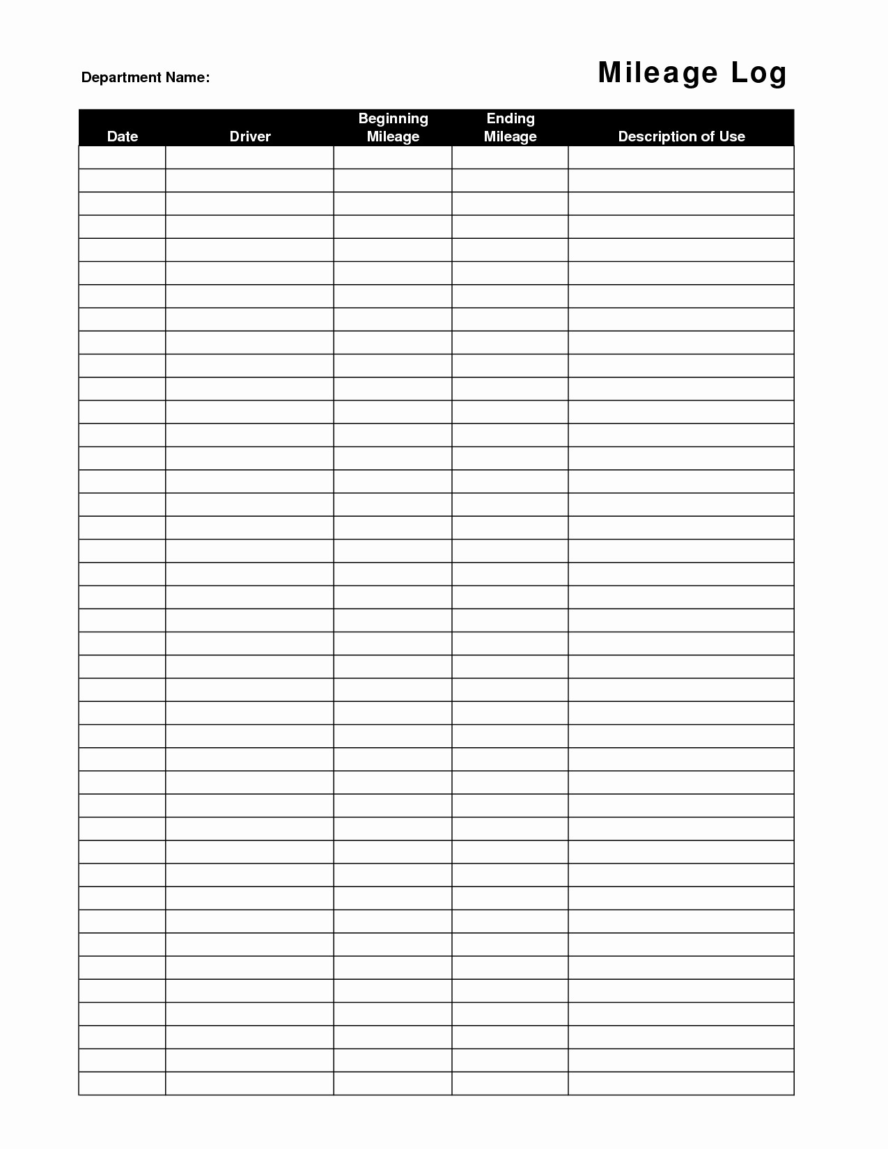 Mileage Log Template For Self Employed New Business Expense