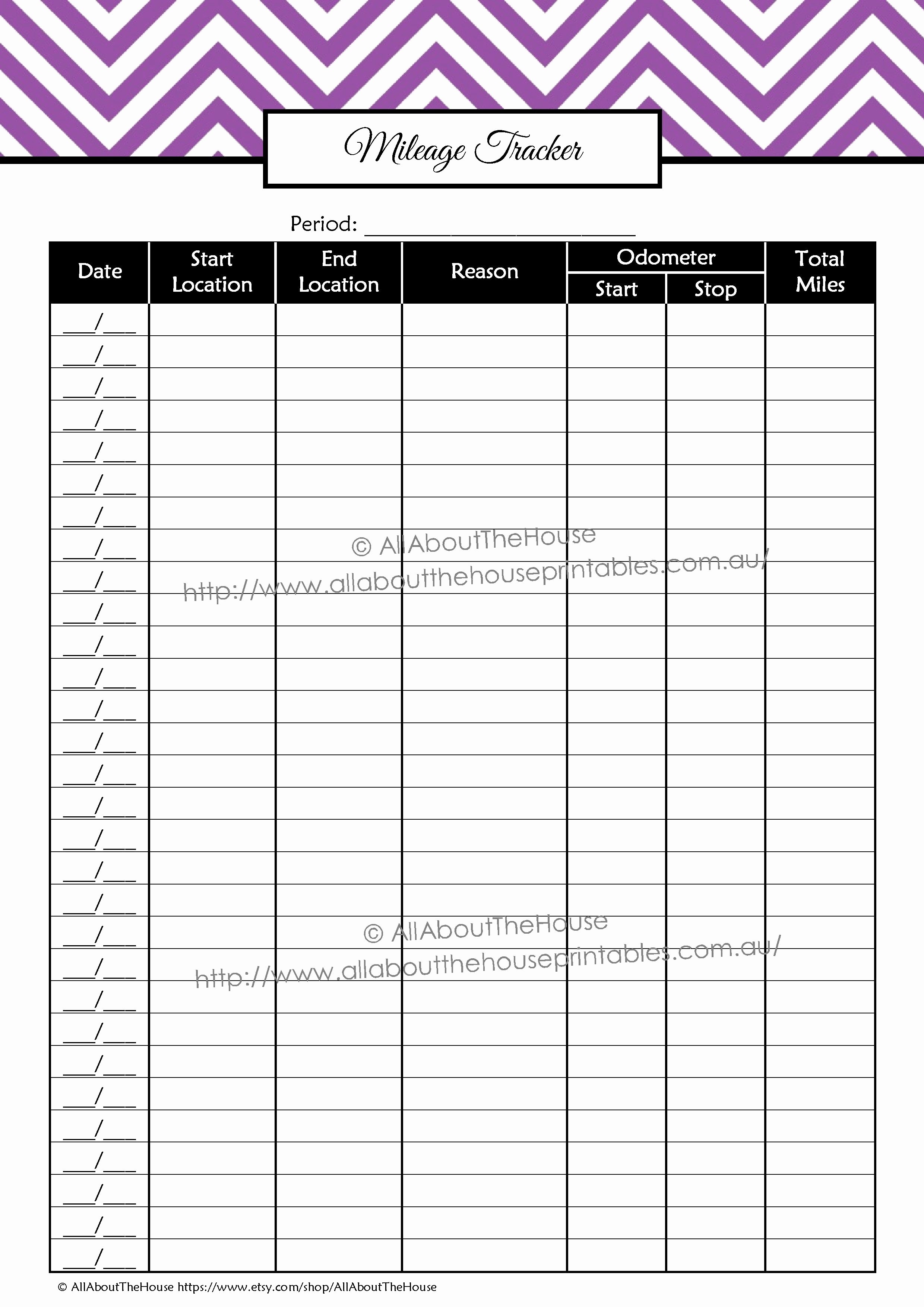 Mileage Tracker Form Log Book Awesome Printable Kilometre Tax Document Deduction