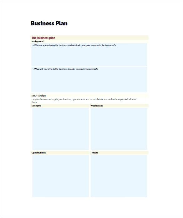 Mini Business Plan Template Pdf Azzardo