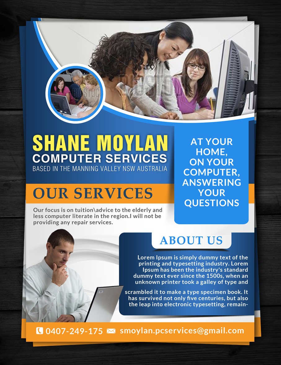 Modern Personable Computer Flyer Design For Shane Moylan Document Advertising Flyers Samples